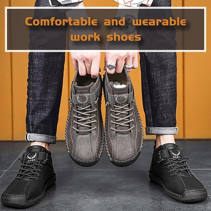 Men’s Casual High-Top Leather Sneakers | Stylish Lace-Up Daily Wear Shoes.